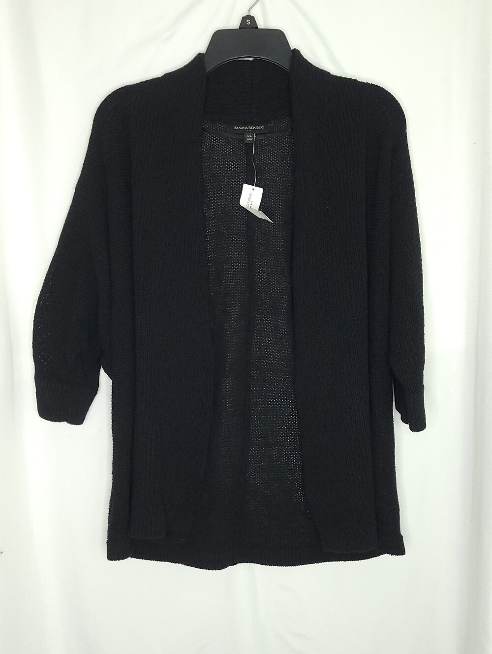 BANANA REPUBLIC Women's Black Open Cardigan Minimalist XS (NWT)